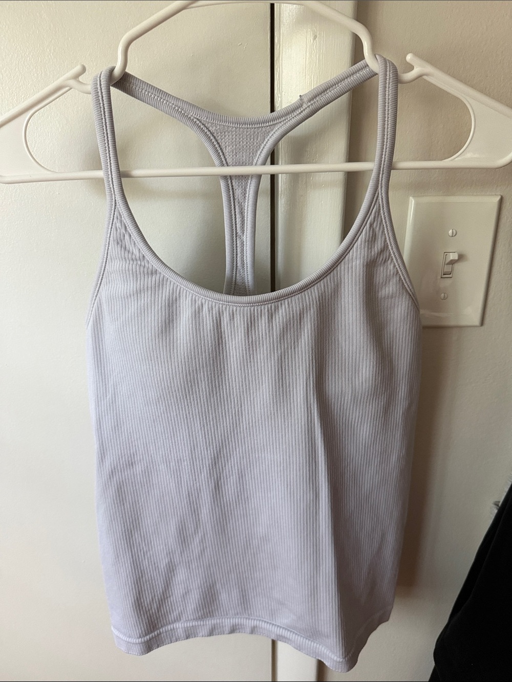 Athleta Light Lavender Ribbed Racerback Sports Tank Bra